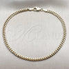 Oro Laminado Basic Anklet, Gold Filled Style Miami Cuban Design, Polished, Golden Finish, 04.63.1413.10 (100 Gauge, Thickness, 10 Inches Length)
