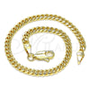 Oro Laminado Basic Bracelet, Gold Filled Style Miami Cuban Design, Polished, Golden Finish, 04.63.1413.07 (100 Gauge, 04 MM Thickness, 8 Inches Length)