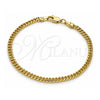 Oro Laminado Basic Bracelet, Gold Filled Style Miami Cuban Design, Polished, Golden Finish, 04.63.1413.07 (100 Gauge, 04 MM Thickness, 8 Inches Length)