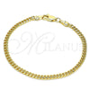 Oro Laminado Basic Bracelet, Gold Filled Style Miami Cuban Design, Polished, Golden Finish, 04.63.1413.07 (100 Gauge, 04 MM Thickness, 8 Inches Length)