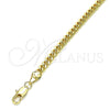 Oro Laminado Basic Anklet, Gold Filled Style Miami Cuban Design, Polished, Golden Finish, 5.223.013.10 (120 Gauge, Thickness, 10 Inches Length)