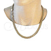 Oro Laminado Basic Necklace, Gold Filled Style Miami Cuban Design, Polished, Golden Finish, 04.63.0130.1.22 (250 Gauge, 09 MM Thickness, 22 Inches Length)