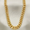 Oro Laminado Basic Necklace, Gold Filled Style Miami Cuban Design, Polished, Golden Finish, 04.63.0130.1.22 (250 Gauge, 09 MM Thickness, 22 Inches Length)