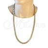 Oro Laminado Basic Necklace, Gold Filled Style Miami Cuban Design, Polished, Golden Finish, 04.63.0130.1.30 (250 Gauge, 09 MM Thickness, 30 Inches Length)