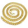 Oro Laminado Basic Necklace, Gold Filled Style Miami Cuban Design, Polished, Golden Finish, 04.63.1414.30 (300 Gauge, 11 MM Thickness, 30 Inches Length)