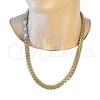 Oro Laminado Basic Necklace, Gold Filled Style Miami Cuban Design, Polished, Golden Finish, 04.63.1414.24 (300 Gauge, 11 MM Thickness, 24 Inches Length)
