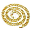 Oro Laminado Basic Necklace, Gold Filled Style Miami Cuban Design, Polished, Golden Finish, 04.63.1414.24 (300 Gauge, 11 MM Thickness, 24 Inches Length)