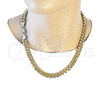 Oro Laminado Basic Necklace, Gold Filled Style Miami Cuban Design, Polished, Golden Finish, 04.63.1414.22 (300 Gauge, 11 MM Thickness, 22 Inches Length)