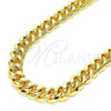 Oro Laminado Basic Necklace, Gold Filled Style Miami Cuban Design, Polished, Golden Finish, 04.63.1414.22 (300 Gauge, 11 MM Thickness, 22 Inches Length)