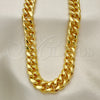Oro Laminado Basic Necklace, Gold Filled Style Miami Cuban Design, Polished, Golden Finish, 04.63.1414.22 (300 Gauge, 11 MM Thickness, 22 Inches Length)
