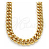 Oro Laminado Basic Necklace, Gold Filled Style Miami Cuban Design, Polished, Golden Finish, 04.63.1414.22 (300 Gauge, 11 MM Thickness, 22 Inches Length)