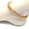 Oro Laminado Basic Anklet, Gold Filled Style Miami Cuban Design, Polished, Golden Finish, 04.63.1414.10 (300 Gauge, 11 MM Thickness, 10 Inches Length)