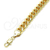 Oro Laminado Basic Anklet, Gold Filled Style Miami Cuban Design, Polished, Golden Finish, 04.63.1414.10 (300 Gauge, 11 MM Thickness, 10 Inches Length)