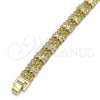 Oro Laminado Fancy Bracelet, Gold Filled Style Bow Design, Polished, Golden Finish, 03.168.0037.08 (09 MM Thickness, 8 Inches Length)