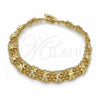 Oro Laminado Fancy Bracelet, Gold Filled Style Bow Design, Polished, Golden Finish, 03.168.0037.08 (09 MM Thickness, 8 Inches Length)