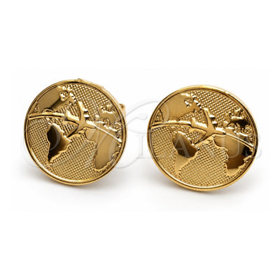 Oro Laminado Stud Earring, Gold Filled Style Polished, Golden Finish, 02.58.0029