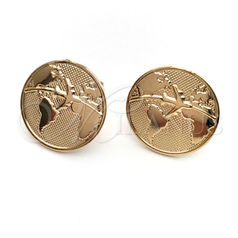 Oro Laminado Stud Earring, Gold Filled Style Polished, Golden Finish, 02.58.0029