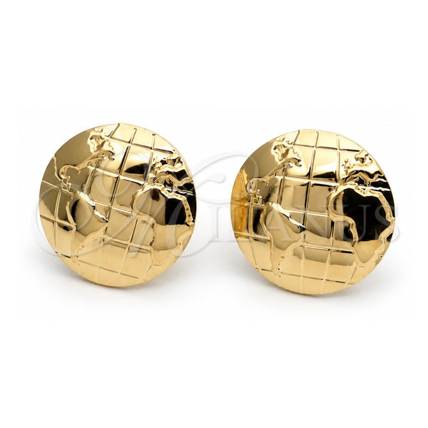 Oro Laminado Stud Earring, Gold Filled Style Polished, Golden Finish, 02.58.0030