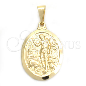 Gold Filled Pendant — Religious Pendant San Lazaro Design Polished 05.58. — main product view — SKU 145605 | Oro Laminado dije — Religious Pendant San Lazaro diseño pulido 05.58. — SKU 145605