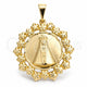 Dije Religioso 05.58.0006 Oro Laminado, Diseño de Caridad del Cobre, Pulido, Tono Dorado
