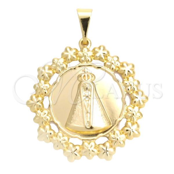 Gold Filled Pendant — Religious Pendant Caridad del Cobre Design Polished 05.58. — main product view — SKU 145607 | Oro Laminado dije — Religious Pendant Caridad del Cobre diseño pulido 05.58. — SKU 145607