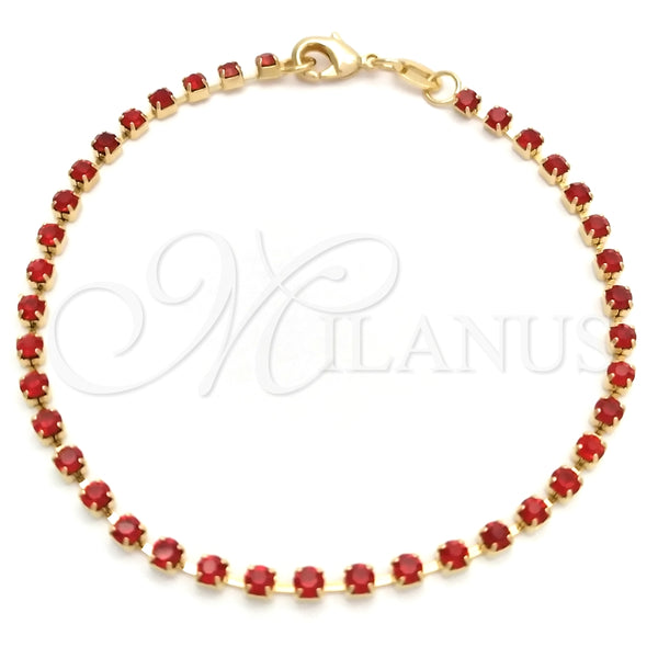 Gold Filled Bracelet — Tennis Bracelet with Garnet Cubic Zirconia Polished 03.58. — alternate product view — SKU 145613 | Oro Laminado brazalete — Tennis Bracelet with Garnet Cubic Zirconia pulido 03.58. — SKU 145613