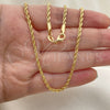Oro Laminado Basic Necklace, Gold Filled Style Rope Design, Polished, Golden Finish, 04.58.0024.22 (02 MM Thickness, 22 Inches Length)