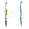 Oro Laminado Stud Earring, Gold Filled Style with Turquoise Crystal, Polished, Golden Finish, 02.122.0118.2.55