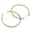 Oro Laminado Stud Earring, Gold Filled Style with Turquoise Crystal, Polished, Golden Finish, 02.122.0118.2.55