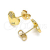 Gold Filled Ring — Stud Earring Heart and Love Design with White — alternate product view — SKU 145640 | Oro Laminado anillo — Stud Earring corazón and Love diseño with blanco — SKU 145640