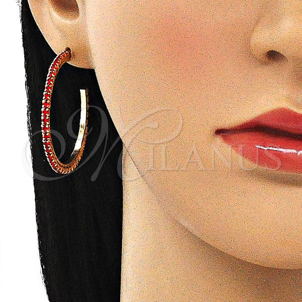 Gold Filled Ring — Stud Earring with Garnet Crystal Polished 02. — alternate product view — SKU 145641 | Oro Laminado anillo — Stud Earring with Garnet cristal pulido 02. — SKU 145641