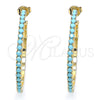 Oro Laminado Stud Earring, Gold Filled Style with Turquoise Crystal, Polished, Golden Finish, 02.122.0118.2.35