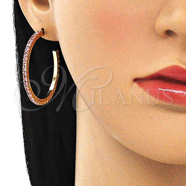 Gold Filled Ring — Stud Earring with Pink Crystal Polished 02. — alternate product view — SKU 145643 | Oro Laminado anillo — Stud Earring with Pink cristal pulido 02. — SKU 145643