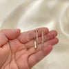 Oro Laminado Stud Earring, Gold Filled Style with Pink Crystal, Polished, Golden Finish, 02.122.0118.3.35