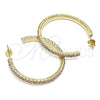 Oro Laminado Stud Earring, Gold Filled Style with Pink Crystal, Polished, Golden Finish, 02.122.0118.3.35