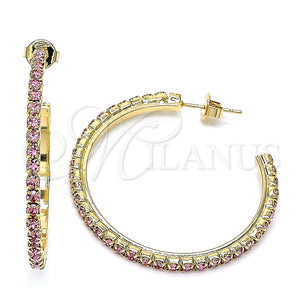 Gold Filled Ring — Stud Earring with Pink Crystal Polished 02. — main product view — SKU 145643 | Oro Laminado anillo — Stud Earring with Pink cristal pulido 02. — SKU 145643