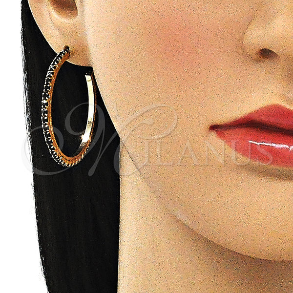 Gold Filled Ring — Stud Earring with Black Crystal Polished 02. — alternate product view — SKU 145644 | Oro Laminado anillo — Stud Earring with negro cristal pulido 02. — SKU 145644
