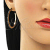 Oro Laminado Stud Earring, Gold Filled Style with Black Crystal, Polished, Golden Finish, 02.122.0118.4.35