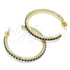 Oro Laminado Stud Earring, Gold Filled Style with Black Crystal, Polished, Golden Finish, 02.122.0118.4.35