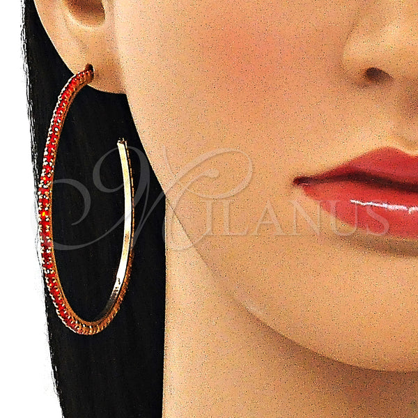 Gold Filled Ring — Stud Earring with Garnet Crystal Polished 02. — alternate product view — SKU 145645 | Oro Laminado anillo — Stud Earring with Garnet cristal pulido 02. — SKU 145645