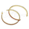 Oro Laminado Stud Earring, Gold Filled Style with Garnet Crystal, Polished, Golden Finish, 02.122.0118.1.55