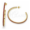 Oro Laminado Stud Earring, Gold Filled Style with Garnet Crystal, Polished, Golden Finish, 02.122.0118.1.55