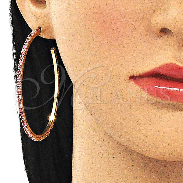 Gold Filled Ring — Stud Earring with Pink Crystal Polished 02. — alternate product view — SKU 145646 | Oro Laminado anillo — Stud Earring with Pink cristal pulido 02. — SKU 145646