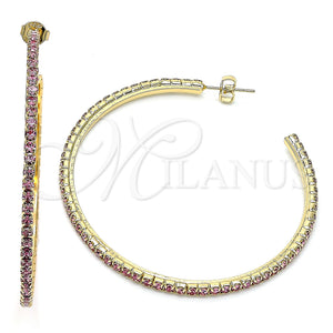 Gold Filled Ring — Stud Earring with Pink Crystal Polished 02. — main product view — SKU 145646 | Oro Laminado anillo — Stud Earring with Pink cristal pulido 02. — SKU 145646