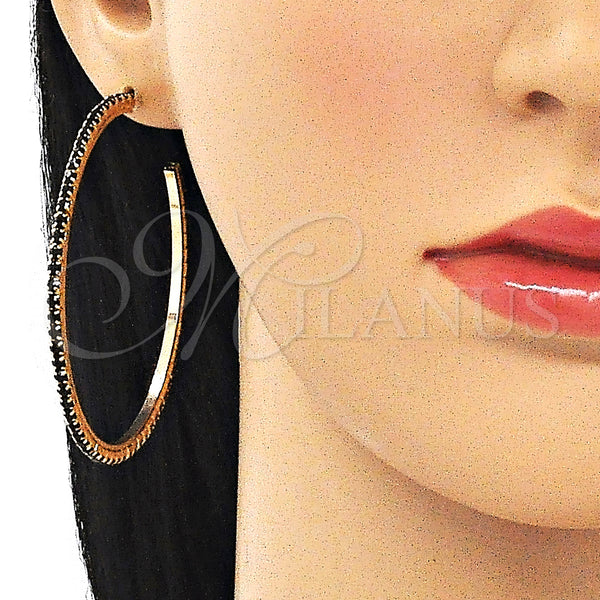 Gold Filled Ring — Stud Earring with Black Crystal Polished 02. — alternate product view — SKU 145647 | Oro Laminado anillo — Stud Earring with negro cristal pulido 02. — SKU 145647