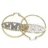 Oro Laminado Large Hoop, Gold Filled Style Butterfly Design, Diamond Cutting Finish, Tricolor, 02.380.0092.50