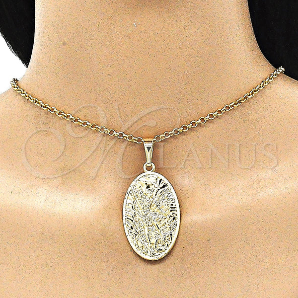 Gold Filled Pendant — Religious Pendant Angel Design Polished 05. — alternate product view — SKU 145658 | Oro Laminado dije — Religious Pendant Angel diseño pulido 05. — SKU 145658