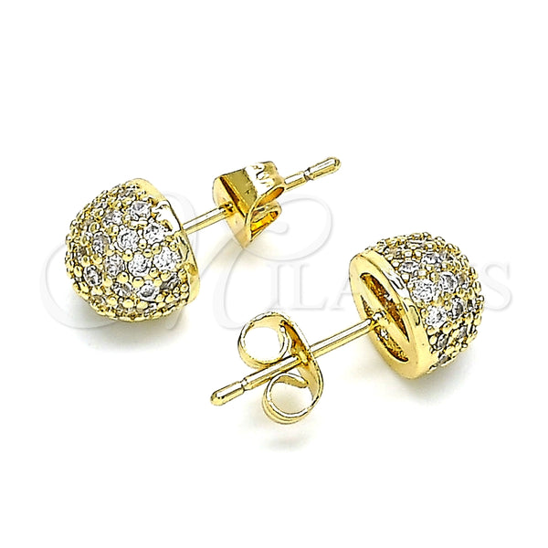 Gold Filled Ring — Stud Earring with White Micro Pave Polished 02. — alternate product view — SKU 145695 | Oro Laminado anillo — Stud Earring with blanco Micro Pave pulido 02. — SKU 145695