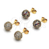 Gold Filled Ring — Stud Earring with White Micro Pave Polished 02. — alternate product view — SKU 145695 | Oro Laminado anillo — Stud Earring with blanco Micro Pave pulido 02. — SKU 145695