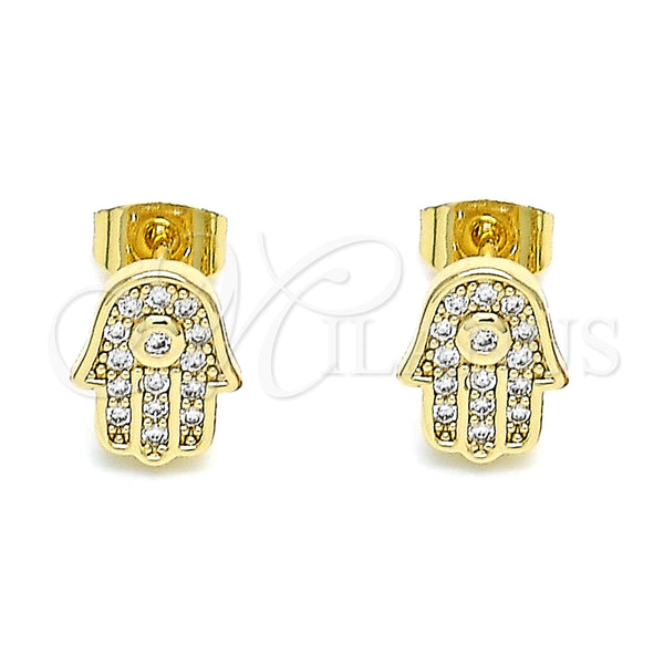 Gold Filled Ring — Stud Earring Hand of God and Judaica Design — alternate product view — SKU 145698 | Oro Laminado anillo — Stud Earring Hand of God and Judaica diseño — SKU 145698